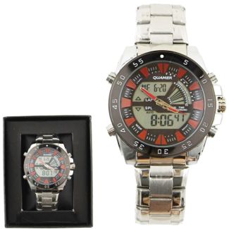 Wholesale Men's NY London Quamer Digital Round Metal Bracelet Watch 