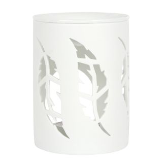 White Feather Cut Out Oil Burner - 9cm 