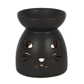 Black Cat Cut Out Oil Burner - 10.5cm