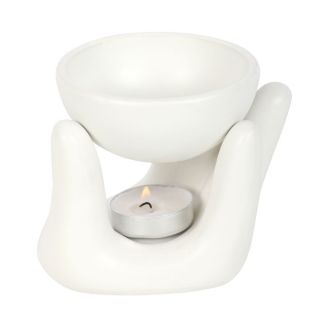 White Hand Ceramic Oil Burner - 11.5cm 