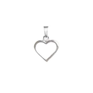 Sterling Silver Cut Out Heart Pendant 