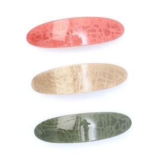 Oval Barrette With Glitter Finish & Textured Pattern