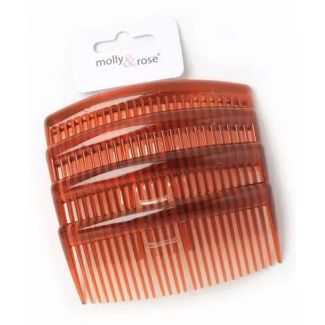 Wholesale Pack Of 4 Tort Side Hair Combs - 9cm