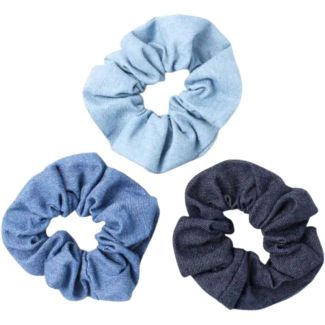 Denim Style Hair Scrunchie – Large 13cm Assorted Blue