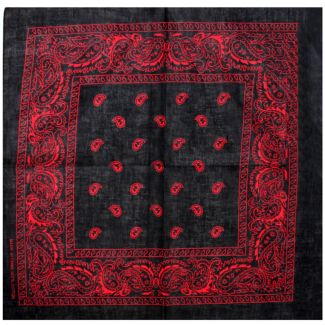Wholesale Paisley Bandana - Black/Red