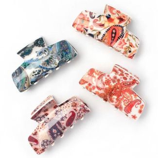 Paisley Print Acrylic Clamp - 8.5cm