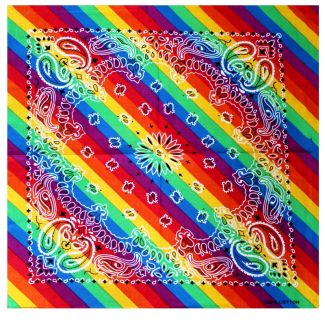 Wholesale Paisley Print Rainbow Bandana