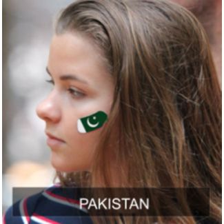 wholesale Pakistan Flag Face Sticker - Pack of 2 Stickers 