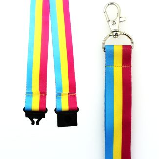 Wholesale Pansexual Colours Design Lanyard with Lobster Claw Closure