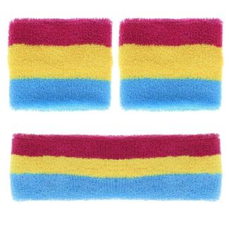 Head & Wrist Sweatband Set - Pansexual Colours