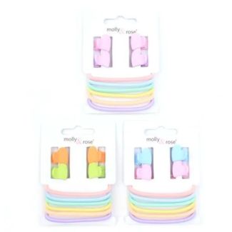 Pastel Heart Mini Clamps & Elastics Set