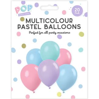 Pastel Soft Multicolour Balloons – (20 Pack) Assorted