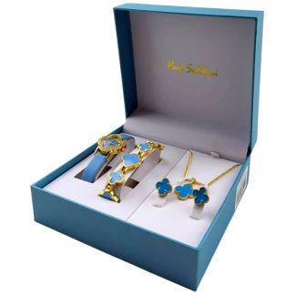 Paul Salatini Ladies Watch Gift Set - Blue/Gold(2530)
