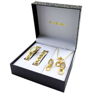 Paul Salatini Ladies Watch Gift Set - Gold (2355)