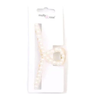 Pearl Beaded Looped Top Hair Clamp - 11cm