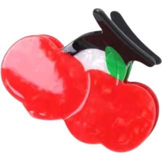 Red Pearlescent Cherry Shaped Hair Clamp - 6.5cm