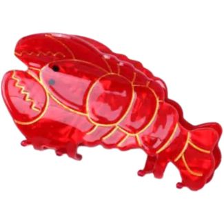 Red Pearlescent Lobster Shaped Hair Clamp - 8.5cm