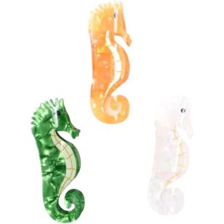 Pearlescent Seahorse Shaped Hair Clamp (10.5cm)