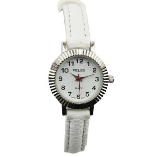 Wholesale Pelex Ladies Round Dial Faux Leather Strap Watch 
