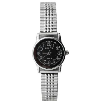 Wholesale Pelex Ladies Round Dial Metal Expander Strap Watch - Silver