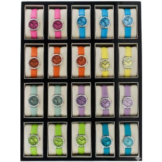 Pelex Ladies Leather Strap Display Box Watches - Assorted (1)