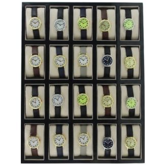 Pelex Ladies Leather Strap Display Box Watches - Assorted (2)