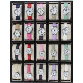 Pelex Ladies & Unisex Leather Strap Display Box Watches - Assorted (1)