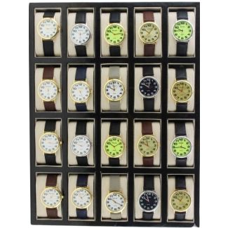 Pelex Men's Leather Strap Display Box Watches - Assorted (1)