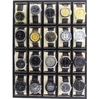 Men's Leather Strap Display Box Watches - Assorted (2)
