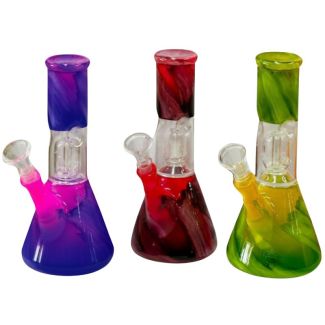 Percolator Design Glass Waterpipe -  Assorted Colours (8inch)