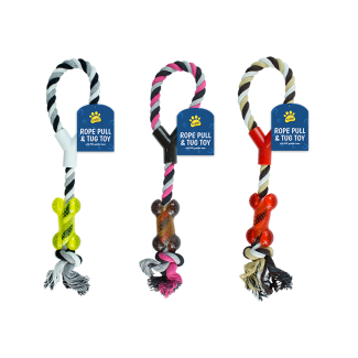 Dogs Rope Pull & Tug Toys - Assorted Colours 