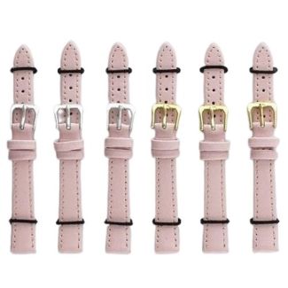 Pink Leather Watch Straps - 12mm