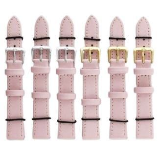 Pink Leather Watch Straps - 16mm