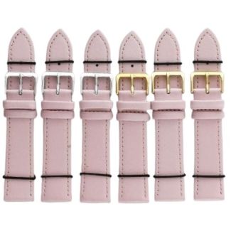 Pink Leather Watch Straps - 20mm