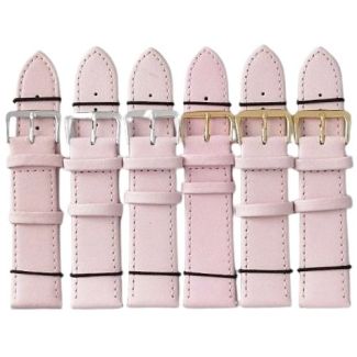 Pink Leather Watch Straps - 22mm