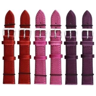 Pink, Purple & Red Metallic Leather Watch Straps - Assorted - 20mm