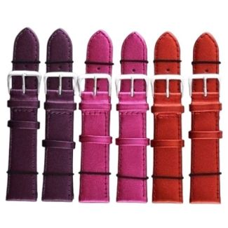 Pink, Purple & Red Metallic Leather Watch Straps - Assorted - 20mm