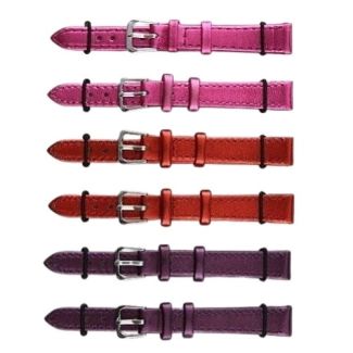 Pink, Purple & Red Metallic Leather Watch Straps - Assorted - 12mm