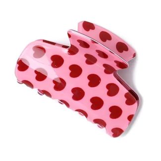 Pink & Red Heart Print Hair Clamp – 7cm