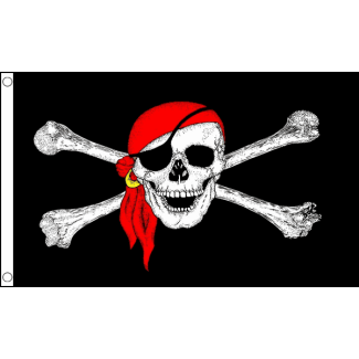 Pirate Skull With Bandana Jack Sparrow Flag - 5ft x 3ft