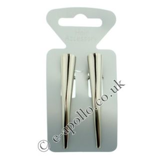 13-L17/ Plain Concord Clips (6cm) - Silver (9278) (12 Units x 2 Clips) 