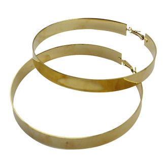 Plain Gold Hoop Earrings - 9cm
