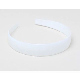 Plain Plastic Aliceband - White 2.5cm