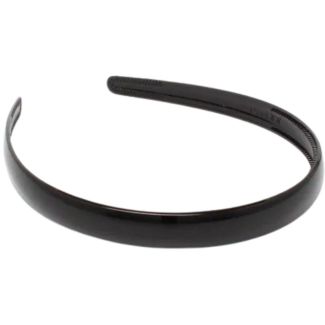 Plastic Alicebands With Small Teeth - Black (1.5cm Wide)