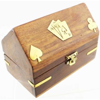 Wholesale Wooden Storage Box Ace Design With Brass Inlay
