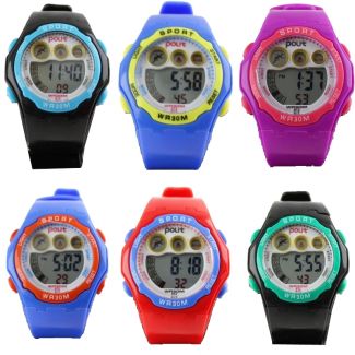 Polit Children's Multi Functional Digital Silicon Strap Watch - Assorted Designs