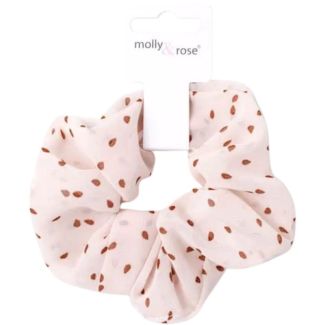 Polka Dot Print Fabric Hair Scrunchie - Assorted - 10cm