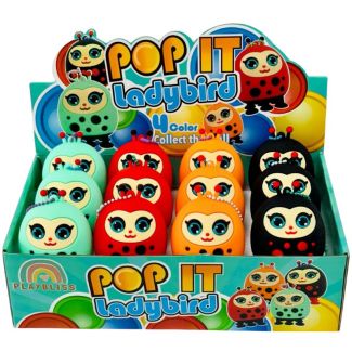 Pop It Lady Bird Toys - Assorted Colours 