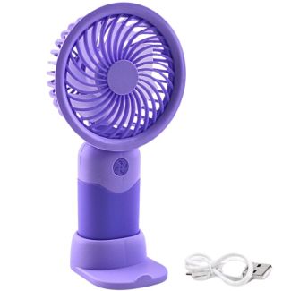 Portable Mini USB Rechargeable Fan with Phone Holder - Assorted Colours - 15.5cm