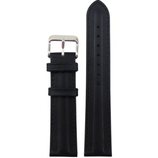 Allure Premium Single Ribbed Quality Straps Black - 20mm